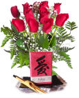  Frederick Flower Frederick Florist  Frederick  Flowers shop Frederick flower delivery online  TX,Texas:Good Fortune Candle & Rose Bouquet
